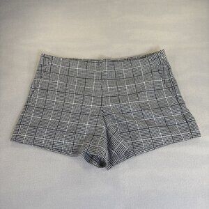 Loft Shorts Size 14 Women White Black Design Pockets High Waist Cotton Blend NWT